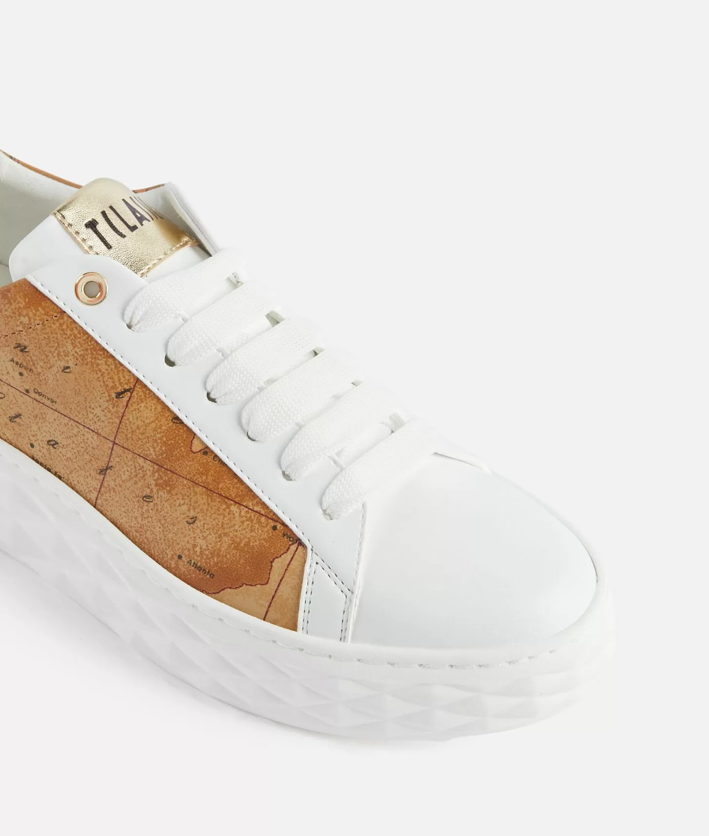 Alviero martini 1a classe Sneakers in eco nappa con lati Geo Classic Bianche Solo un giorno rimasto