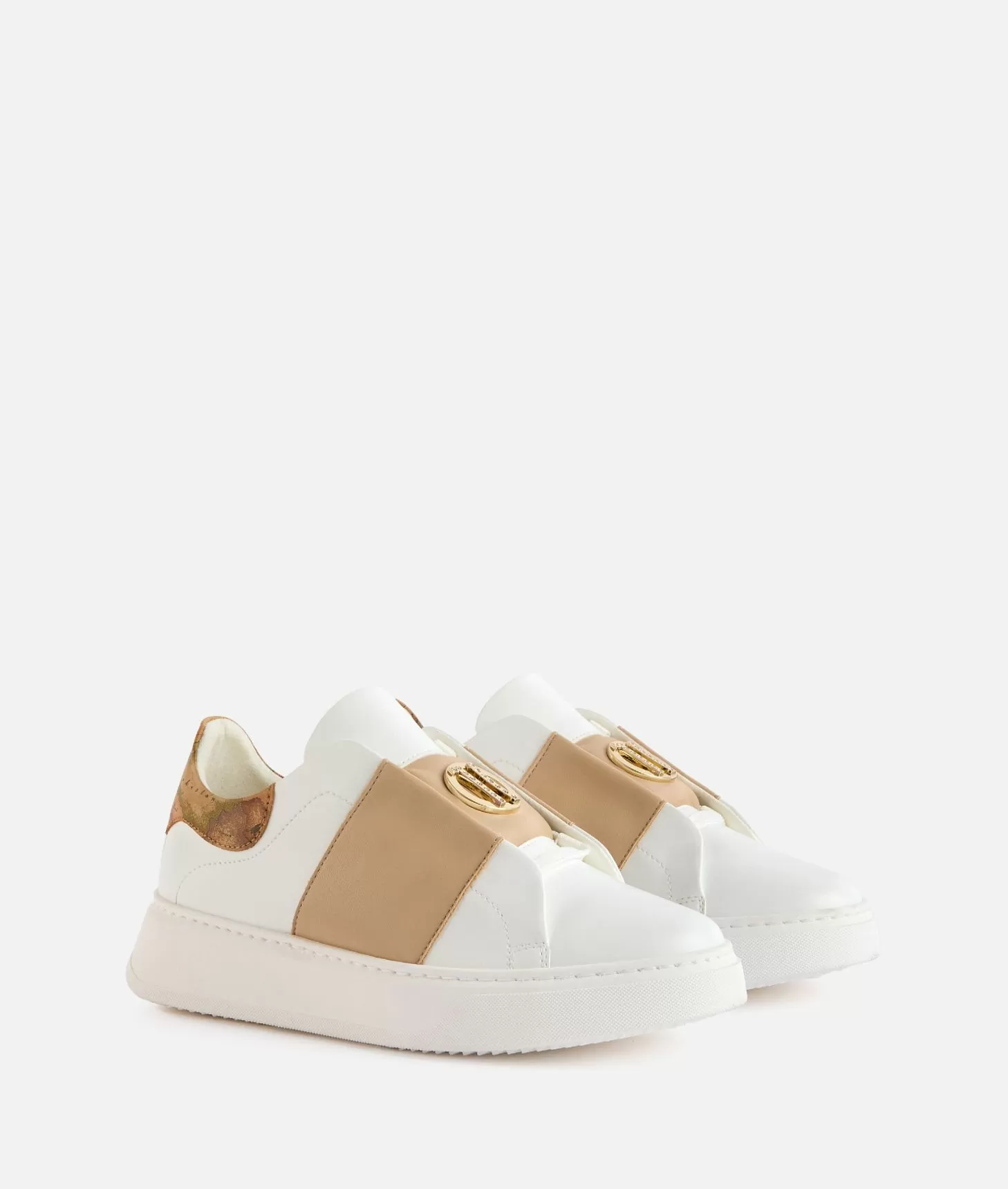 Alviero martini 1a classe Sneakers in eco nappa con logo 1C strass Bianche 50% di sconto con spedizione gratuita