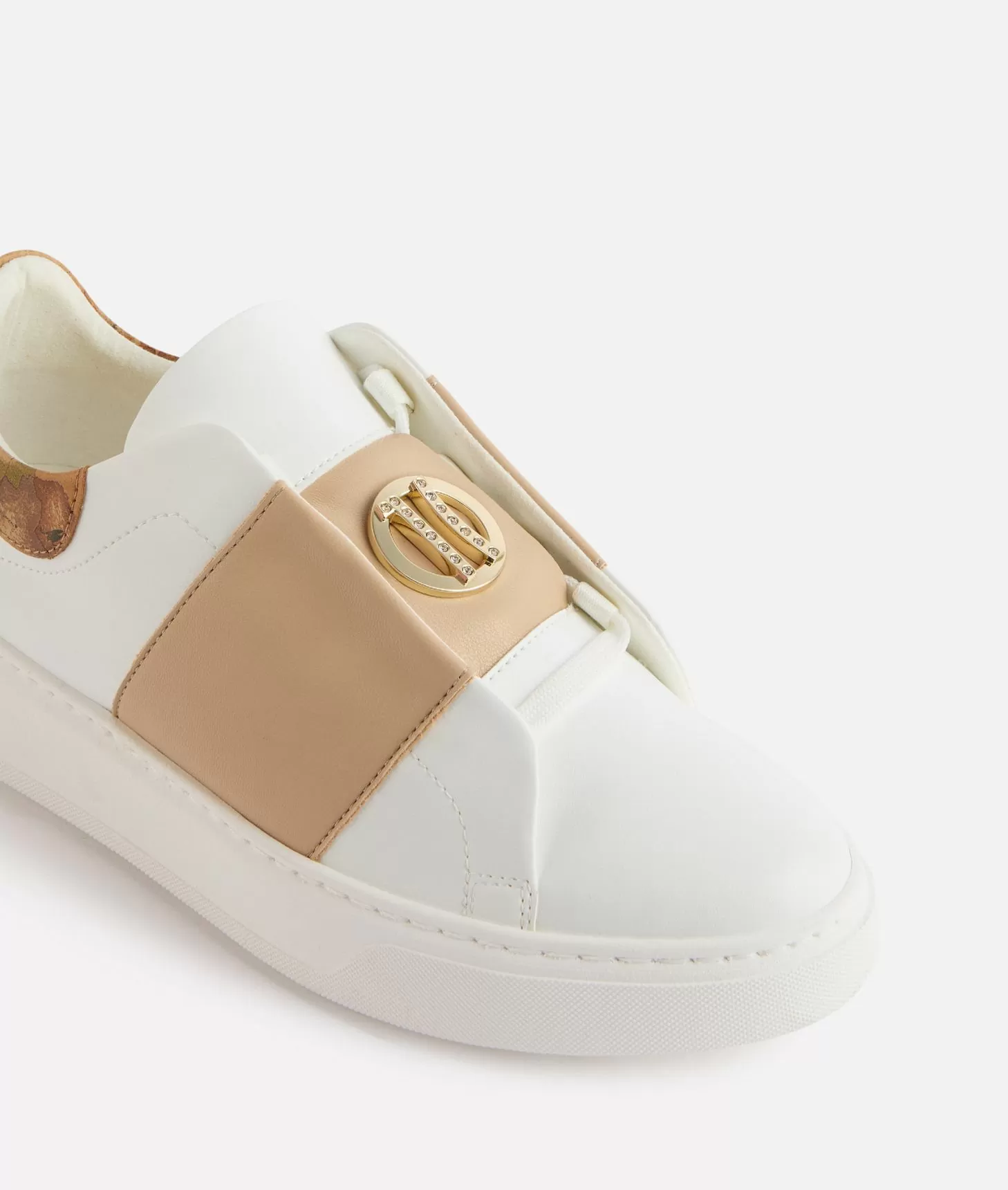 Alviero martini 1a classe Sneakers in eco nappa con logo 1C strass Bianche 50% di sconto con spedizione gratuita