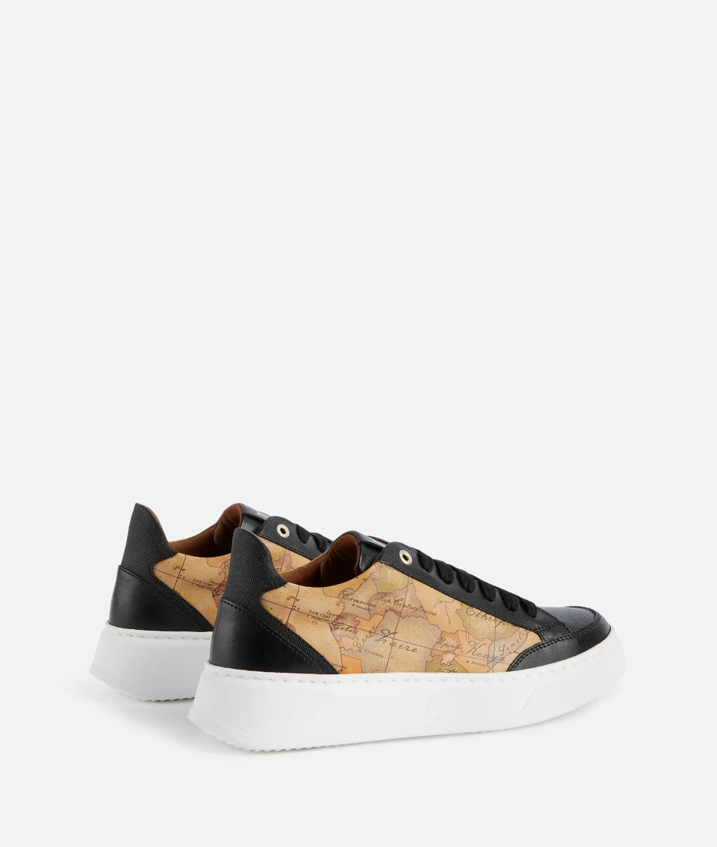 Alviero martini 1a classe Sneakers in pelle liscia con inserti Geo Classic e Saffiano Nere Esporta salva