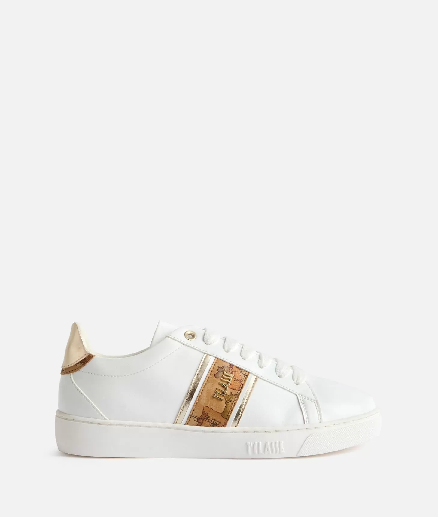 Alviero martini 1a classe Sneakers in eco nappa con banda Geo Classic Bianche In vendita