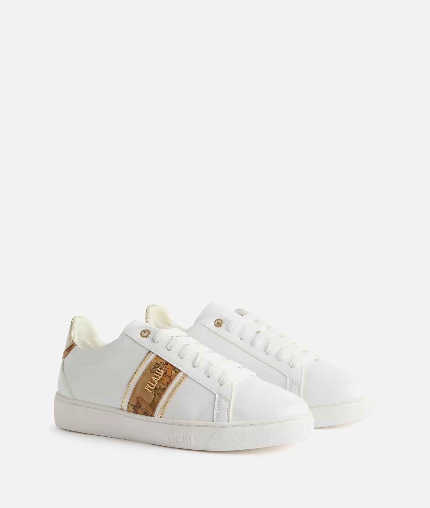 Alviero martini 1a classe Sneakers in eco nappa con banda Geo Classic Bianche In vendita