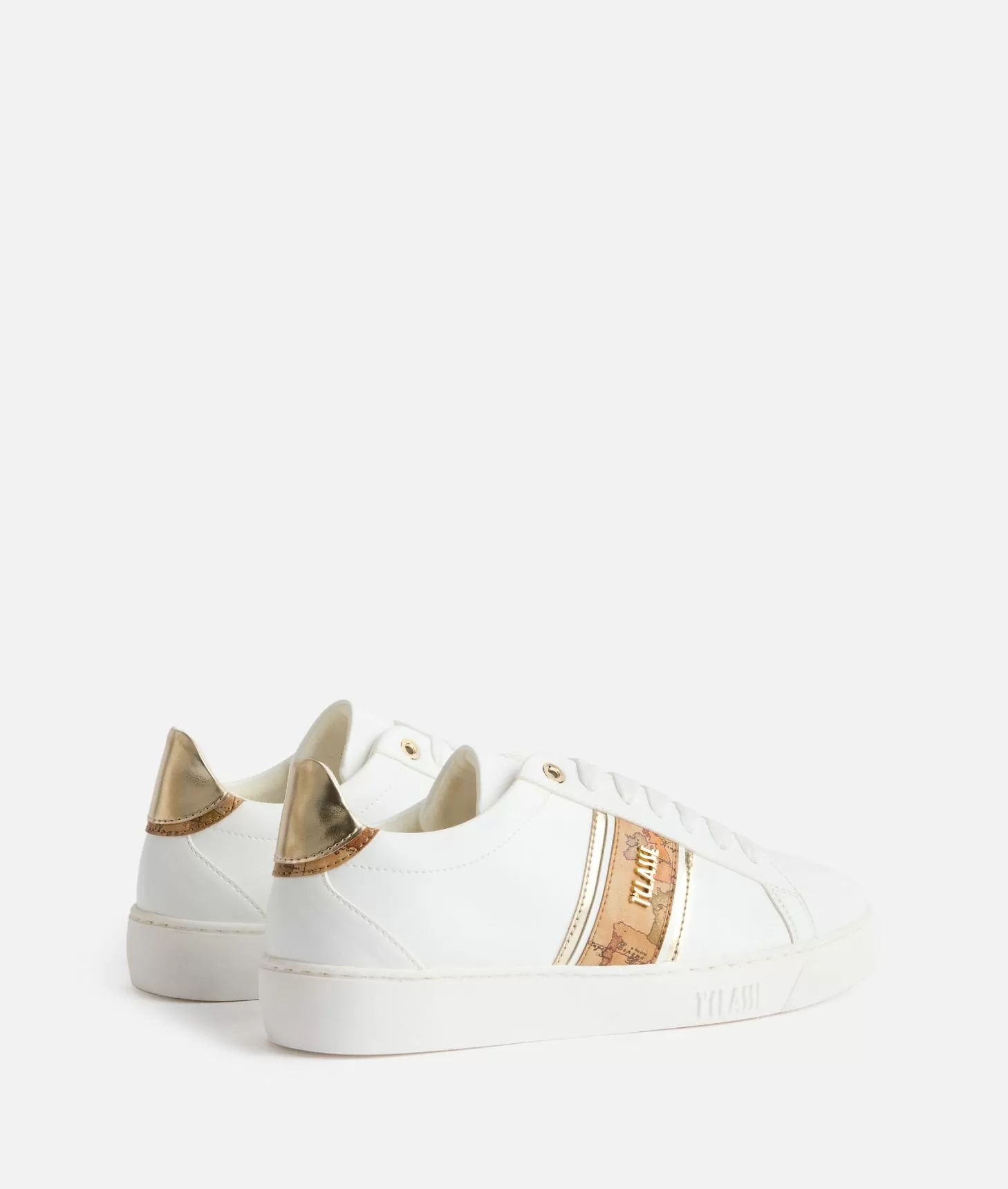 Alviero martini 1a classe Sneakers in eco nappa con banda Geo Classic Bianche In vendita