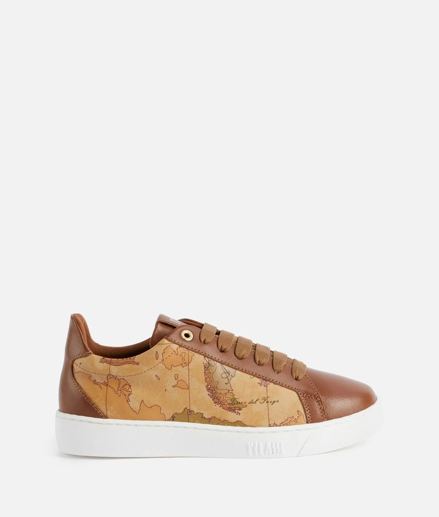Alviero martini 1a classe Sneakers in pelle liscia ed eco nappa Geo Classic Castagna Sconti questo mese