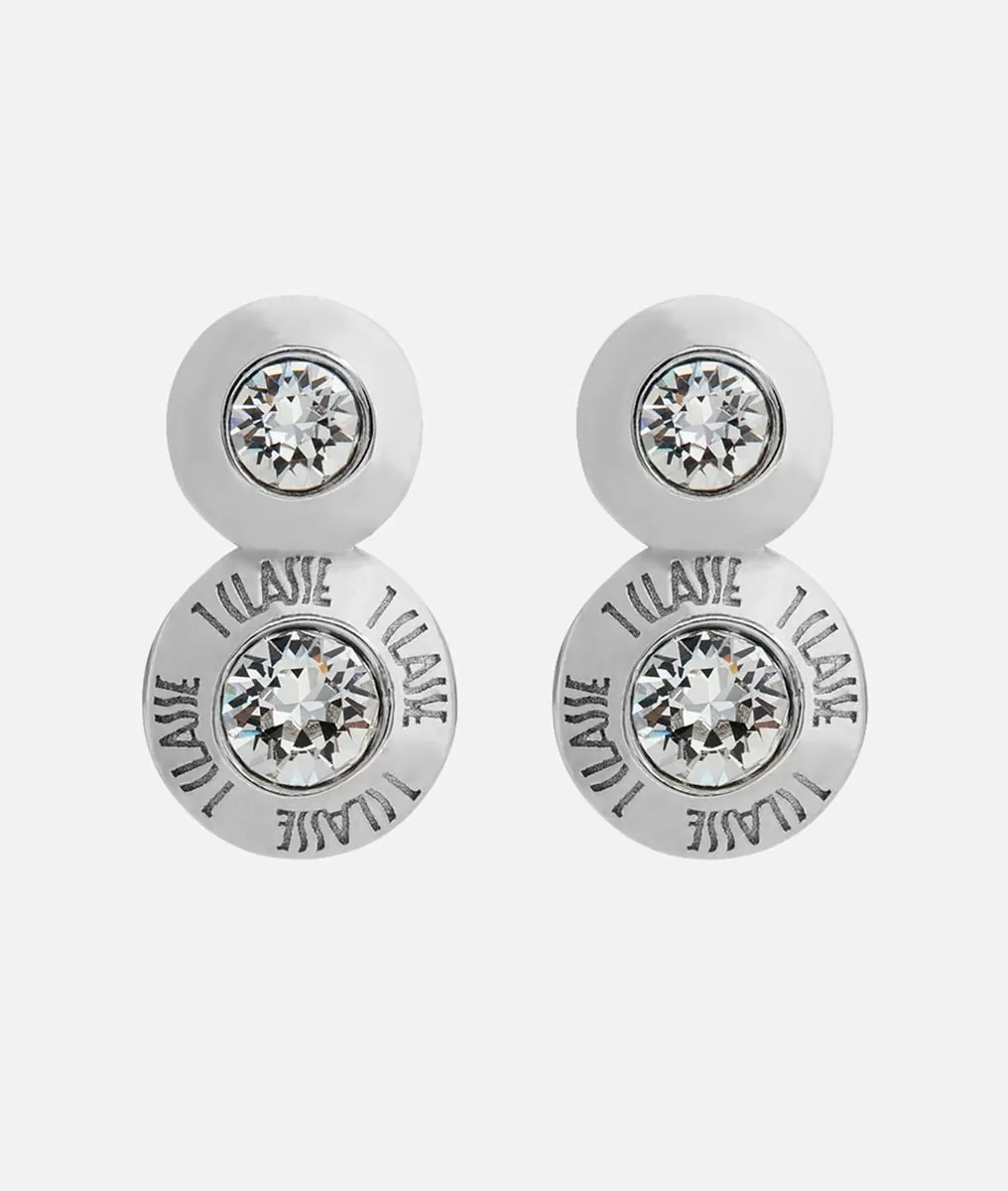 Alviero martini 1a classe Champs-Élysées orecchini doppi con zirconi bianchi in Argento Sconto di tempo limitato