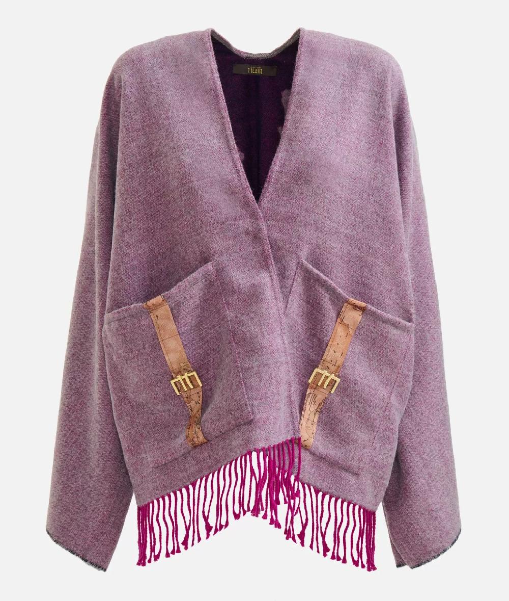 Alviero martini 1a classe Mantella con tasche e fibbia 1C Grigio Medio Negozio online di fabbrica