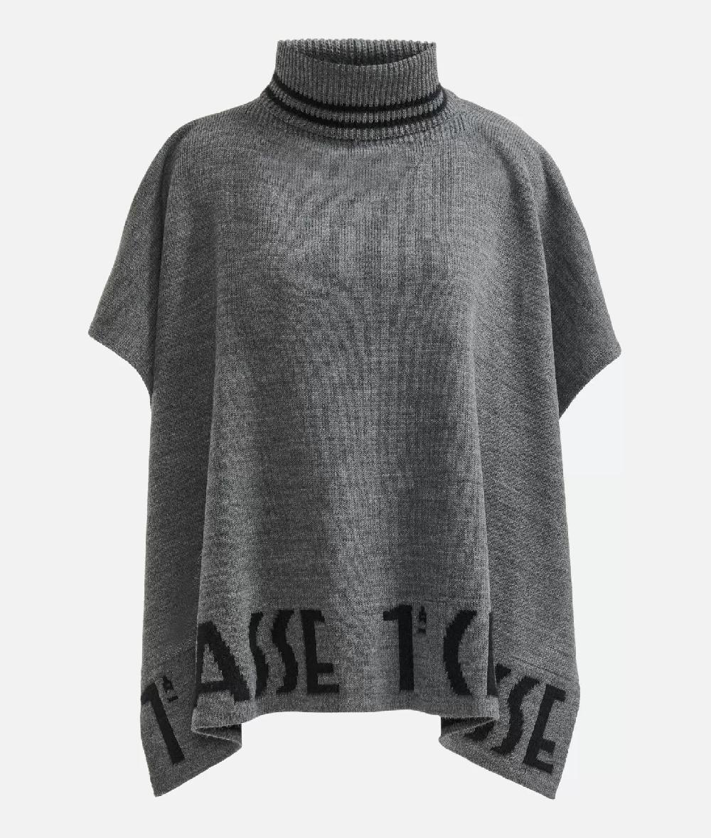 Alviero martini 1a classe Poncho a collo alto con logo Grigio Medio Flash Sale