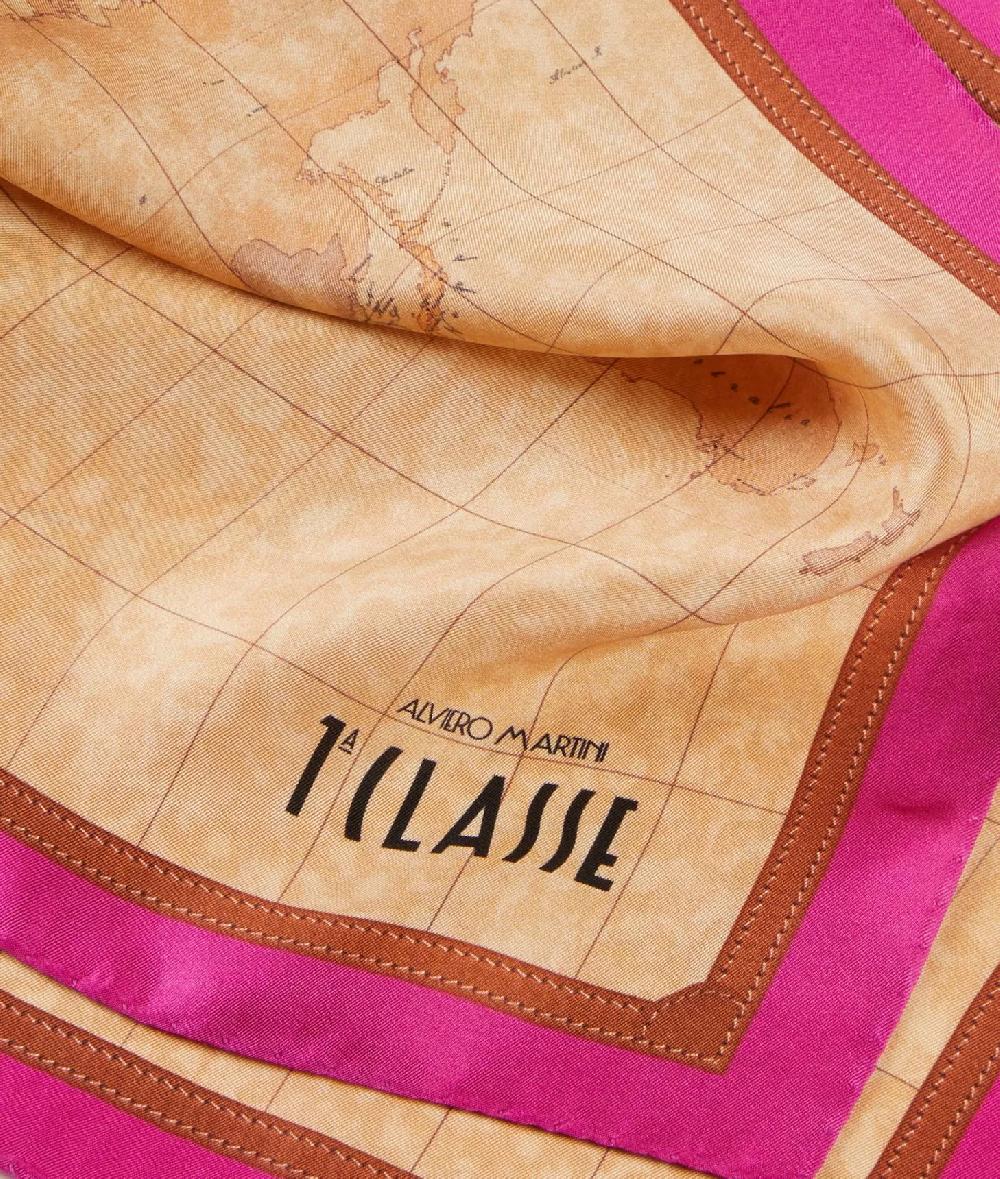 Alviero martini 1a classe Foulard Geo Classic 50x50 Ciclamino Smaltimento dello stoccaggio
