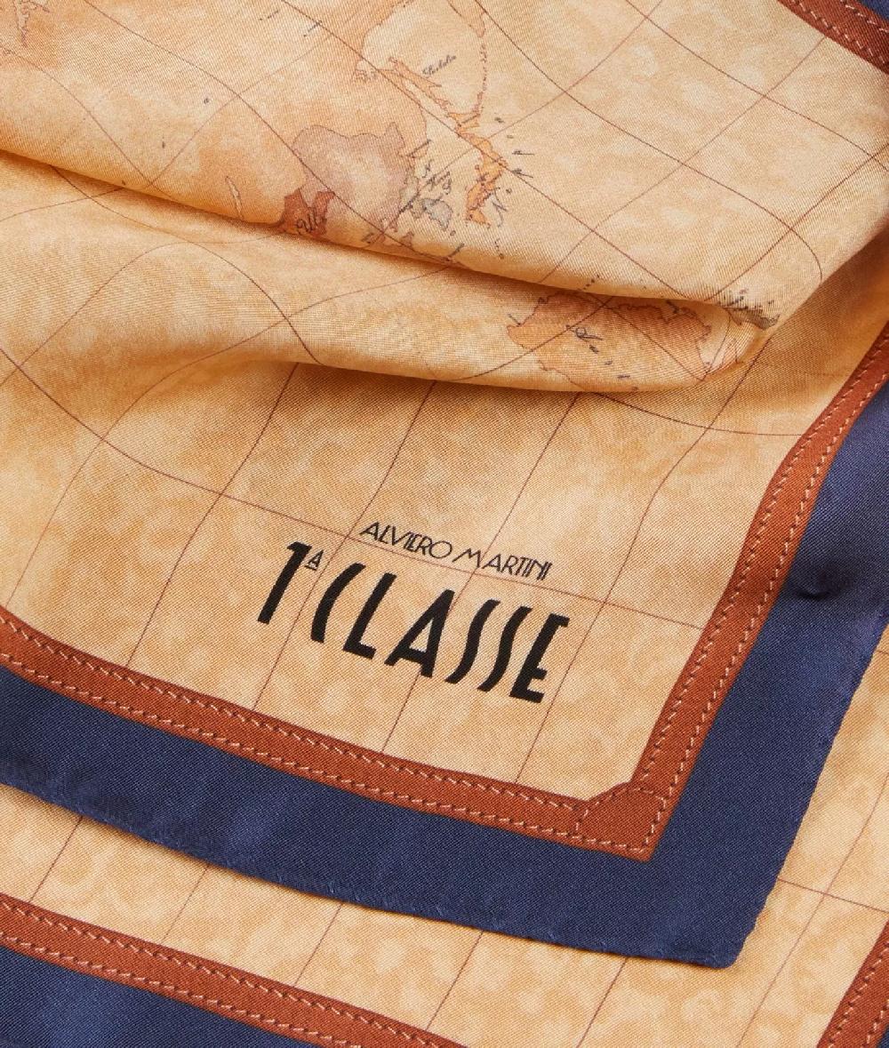 Alviero martini 1a classe Foulard Geo Classic 50x50 Blu Navy Vendita calda