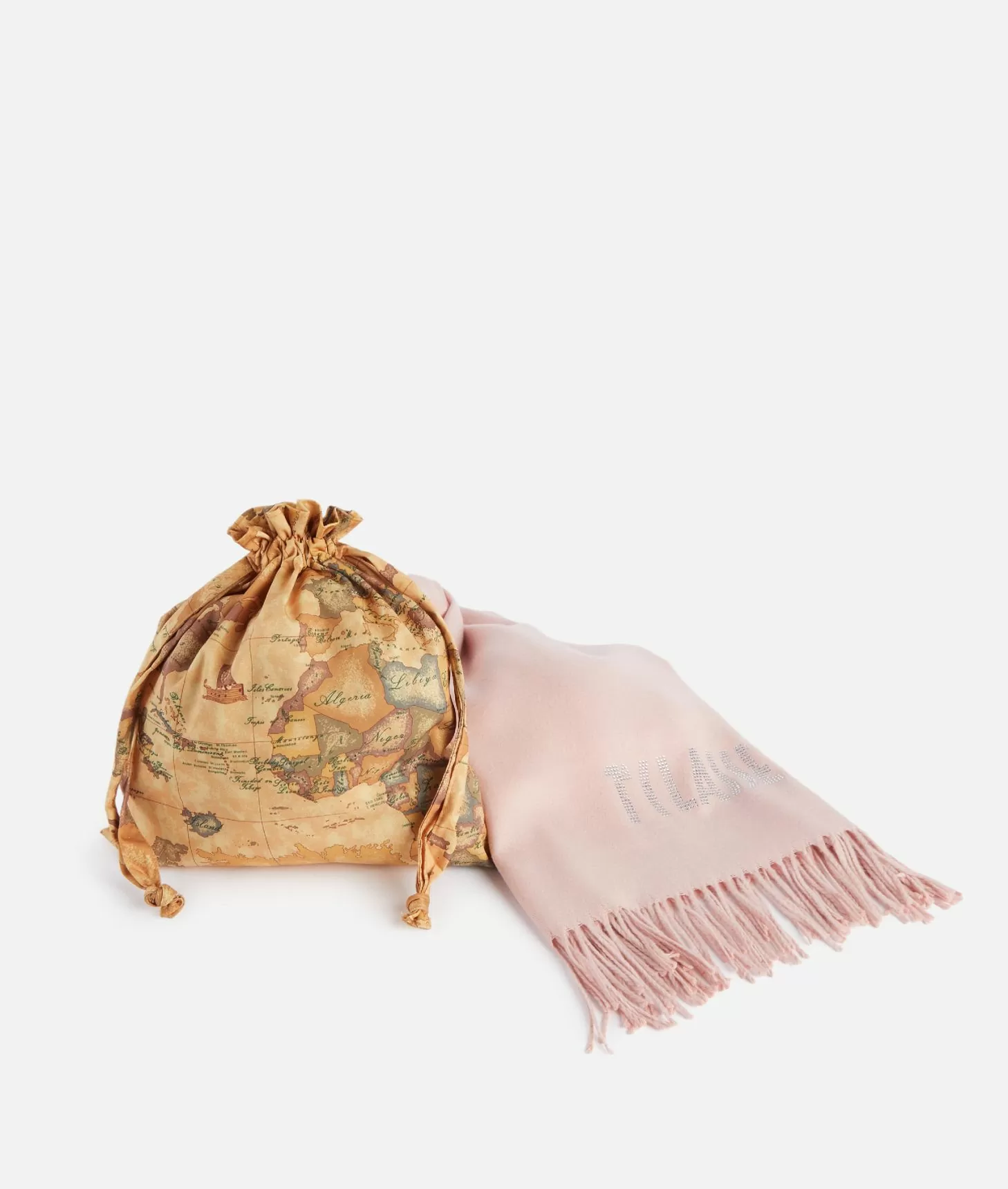 Alviero martini 1a classe Stola con logo in strass 72x175 Rosa Cipria Ritorno libero