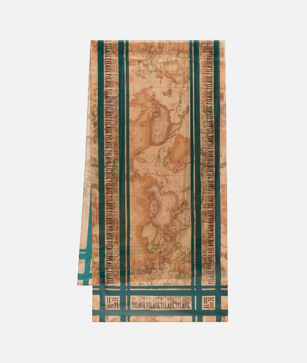 Alviero martini 1a classe Sciarpa con loghi in cornice 48x180 Giada Ultimi due giorni