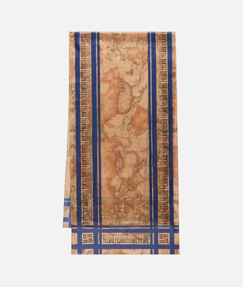 Alviero martini 1a classe Sciarpa con loghi in cornice 48x180 Denim Fino al 50% di sconto