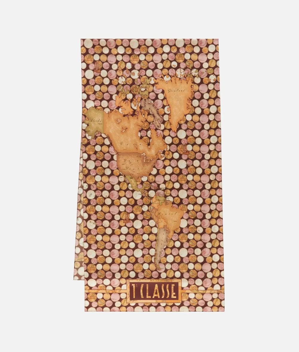 Alviero martini 1a classe Sciarpa Geo Pois 48x180 Burgundy Fino al 65% di sconto