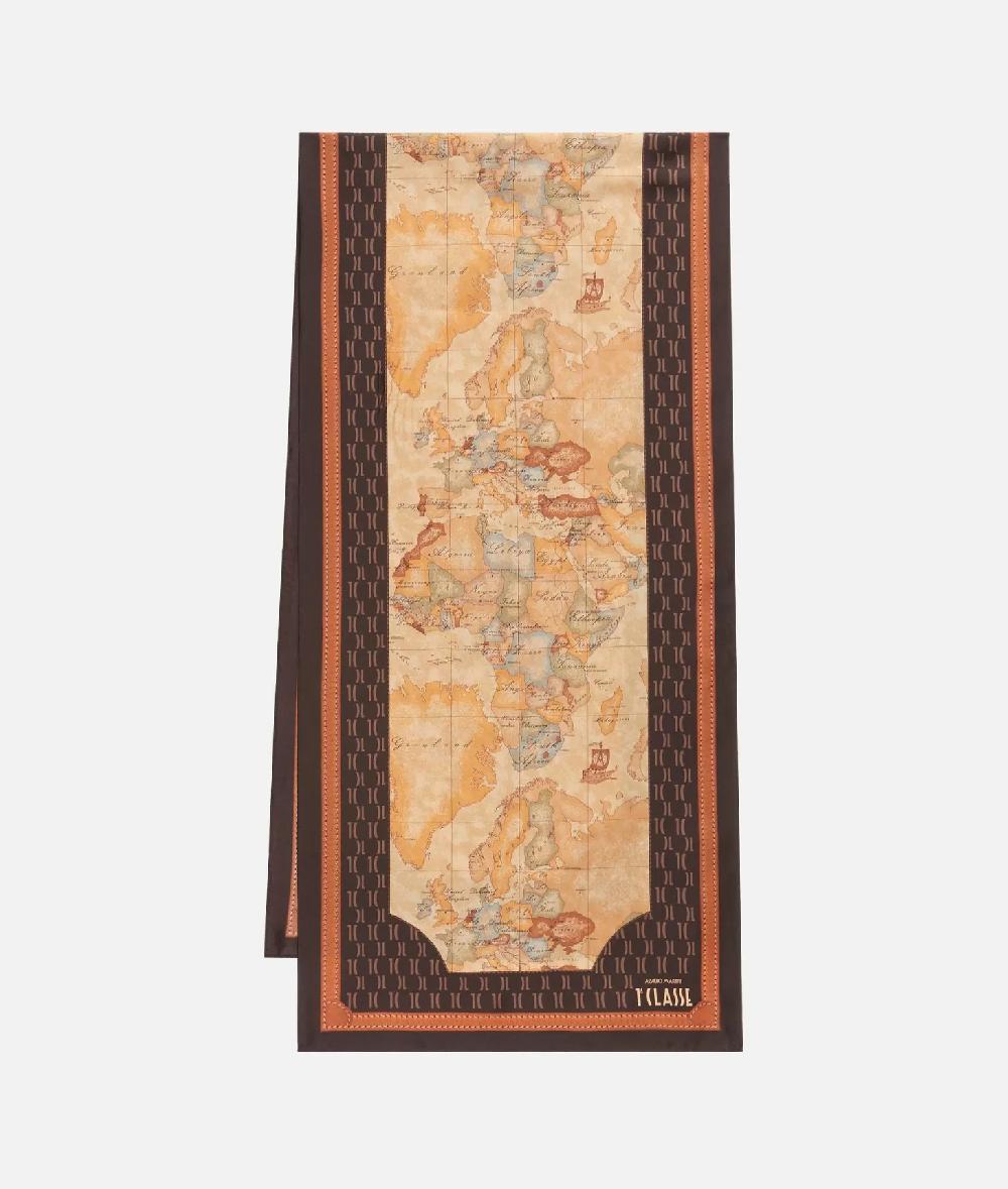 Alviero martini 1a classe Geo Iconic Mix sciarpa in seta 45x180 Cioccolato Discount Store per i nuovi prodotti
