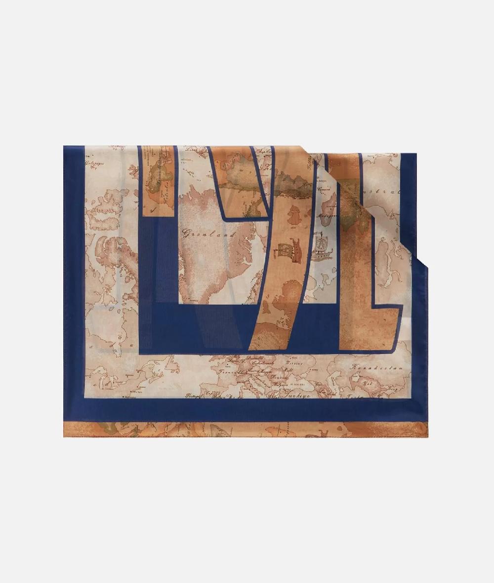Alviero martini 1a classe Sciarpa con gioiello 1C Mirror 48x150 Blu Navy Duty-free