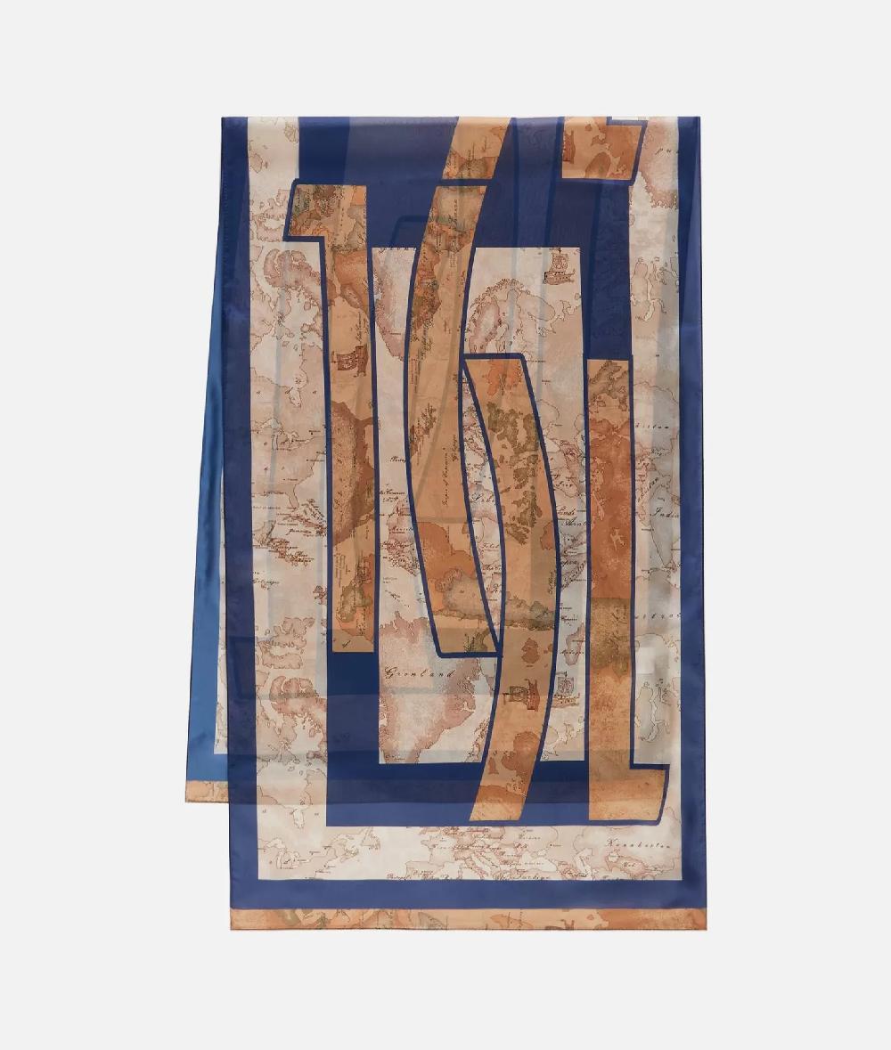 Alviero martini 1a classe Sciarpa con gioiello 1C Mirror 48x150 Blu Navy Duty-free