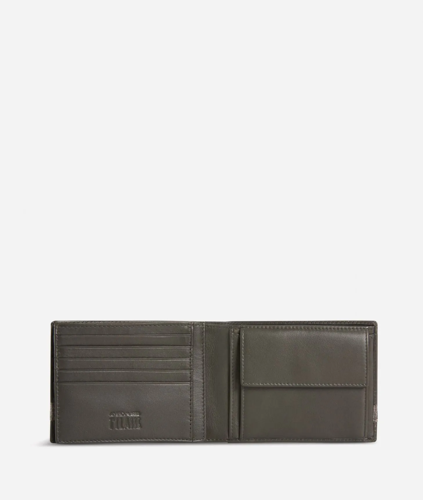 Alviero martini 1a classe Portafoglio piccolo in pelle rifinito in tessuto Geo Dark Black Friday