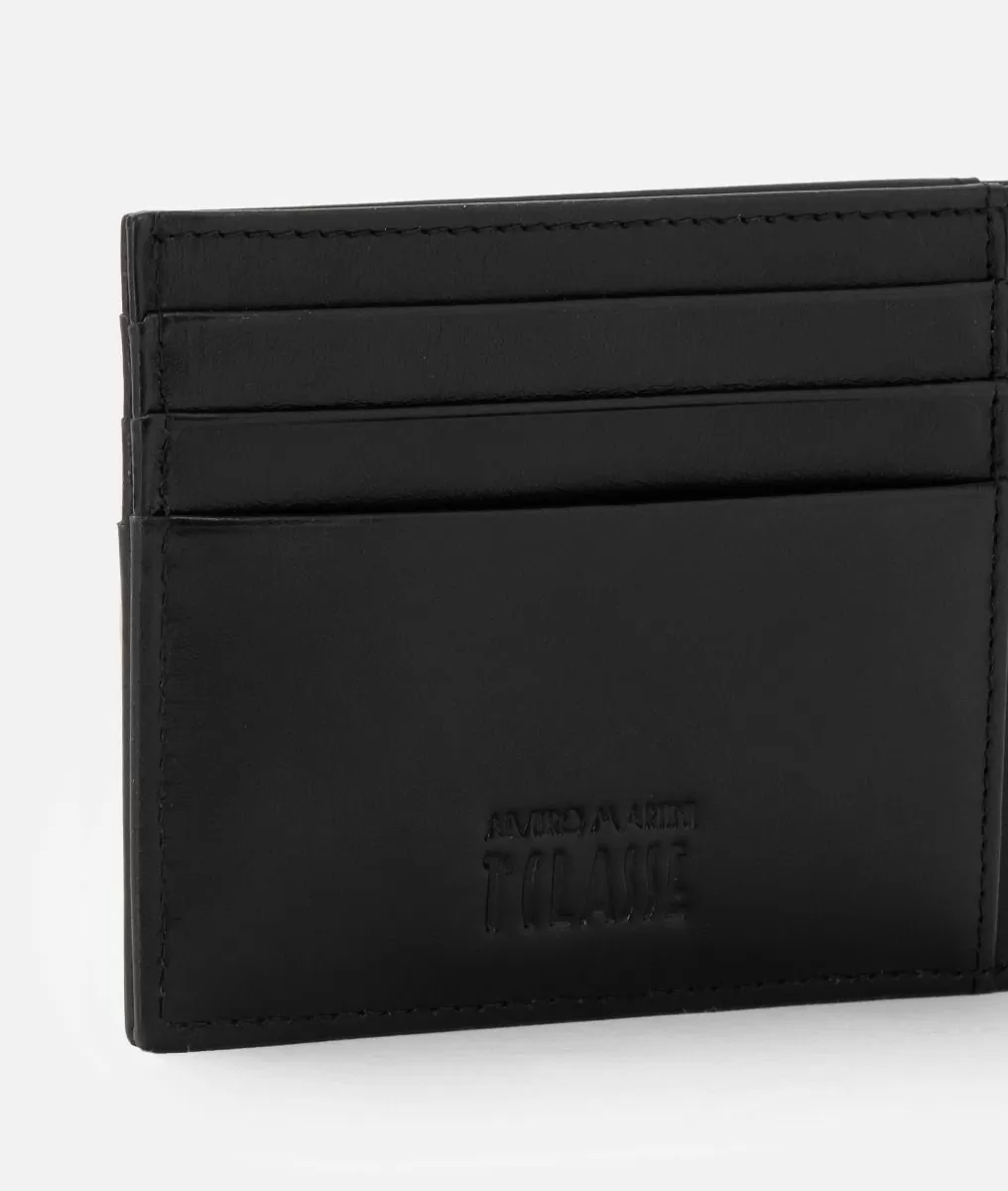 Alviero martini 1a classe Portatessere in pelle liscia Nero Offerta Giorno del Papà