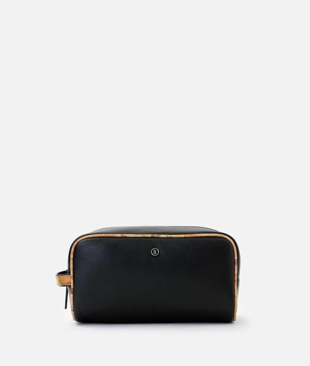 Alviero martini 1a classe Pouche in pelle con dettagli in stampa Geo Classic Nero
