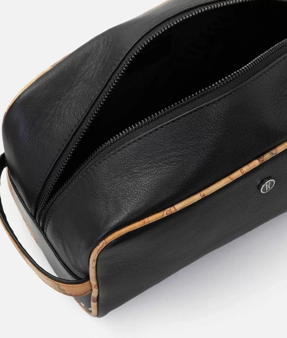 Alviero martini 1a classe Pouche in pelle con dettagli in stampa Geo Classic Nero Promozione temporanea