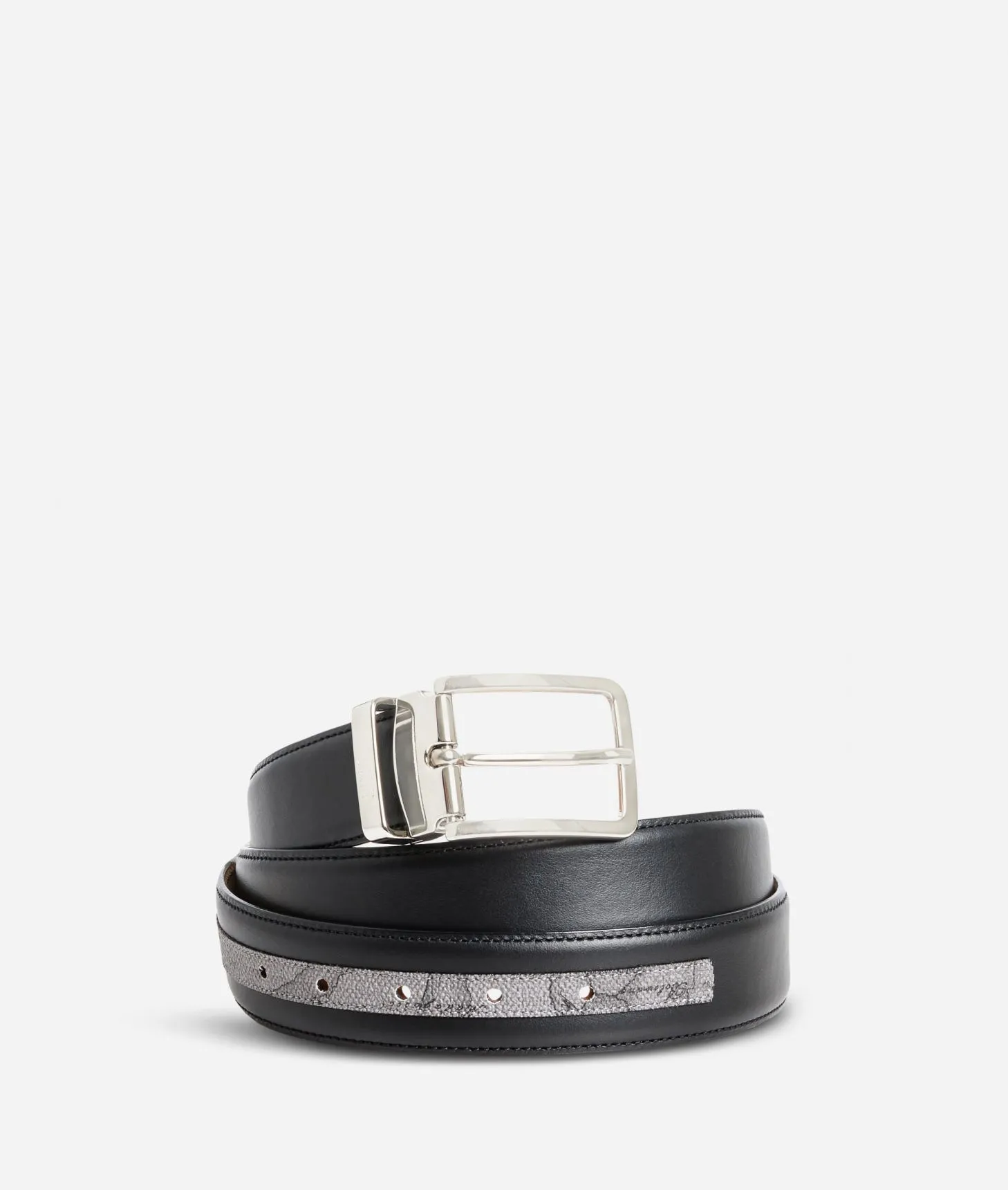 Alviero martini 1a classe Cintura in pelle Dark Mood rifinita in tessuto Geo Dark Black Friday Prezzi